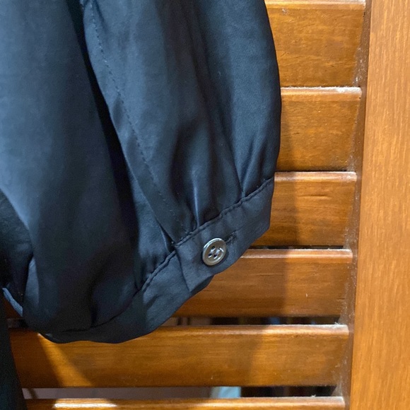 Theory black tie front blouse - Picture 10 of 10